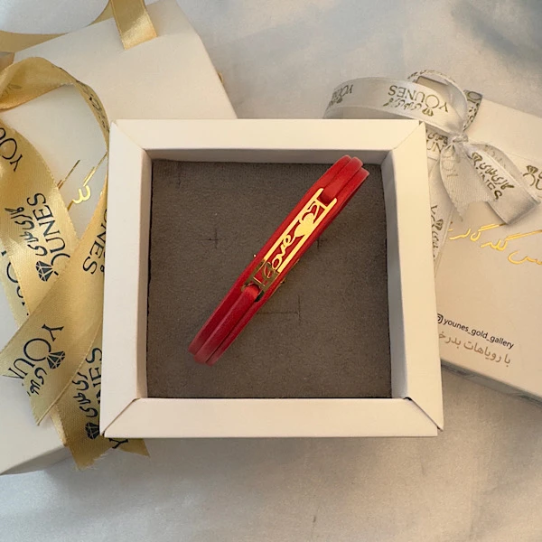 تصویر دوم دستبند طلا زنانه چرم لاو L502